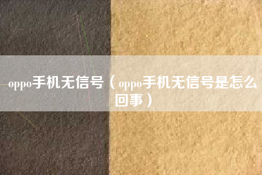 oppo手机无信号（oppo手机无信号是怎么回事）